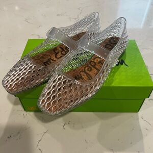 Clear Mesh Mary Jane Flats